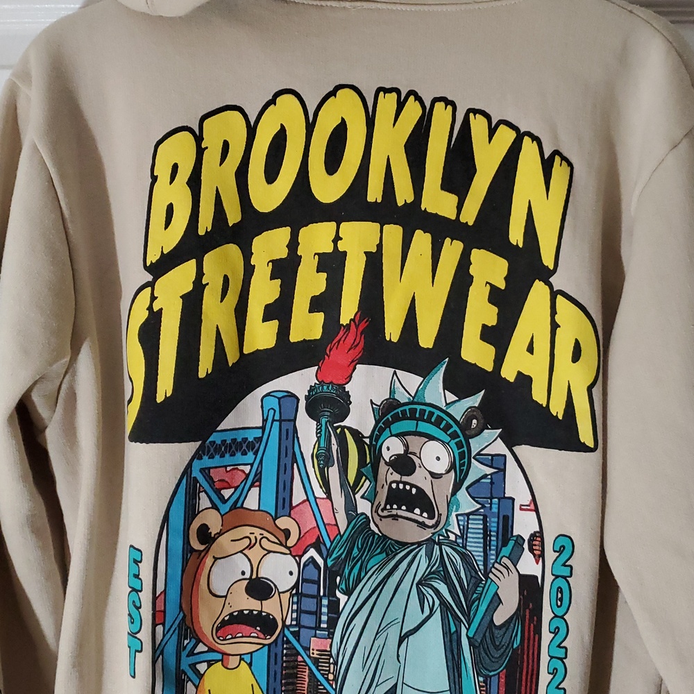 FRESH LAUNDRY Rick And Morty Beige Hoodie - Graphic Men’s Pullover